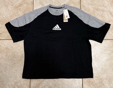 NEW NWT Adidas Women  s Large T-Shirt Multi Sport Black Grey Oversized