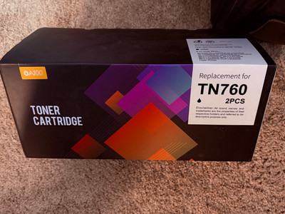 Brother  Compatible TN-760 2 Pack Toner Cartridges sealed