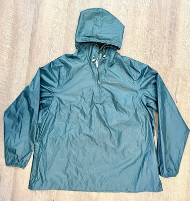 Quechua Blue Hooded Half-Zip Windbreaker Jacket Zipped Pockets XL