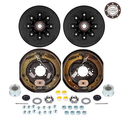 Lippert Pre-Greased 8-6.5'' Self-Adjusting Trailer Brake Kit 7000 lb Axles 9/16''