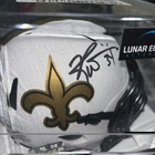 Ricky Williams Autographed Saints Lunar Mini Helmet Beckett Auto White Orleans