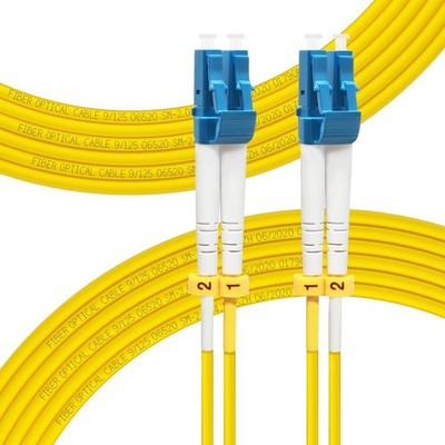 OS2-LC to LC Single-Mode Duplex Fiber Optic Patch Cable 15M/49ft LSZH- 2 Pack