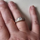 10K Yellow Gold CZ marked PJM 7 Row Stair Step Sz 8 Ring 4.32g — photo 6