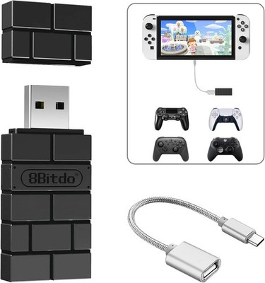 8BitDo USB Wireless Adapter 2 Converter Dongle for Switch 2/Switch LCD/OLED
