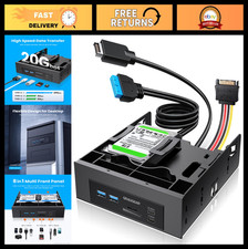 5.25 Front Panel USB Hub, Internal SD/microSD Card Reader, Gen2x2 20Gbps USB-C,