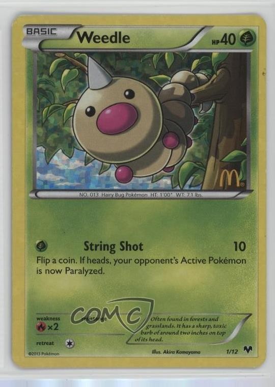 Weedle Pokemon McDonald's Collection 3 Happy Meal Promo #1