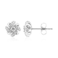 Diamant Cluster Sterling Silber Ohrringe