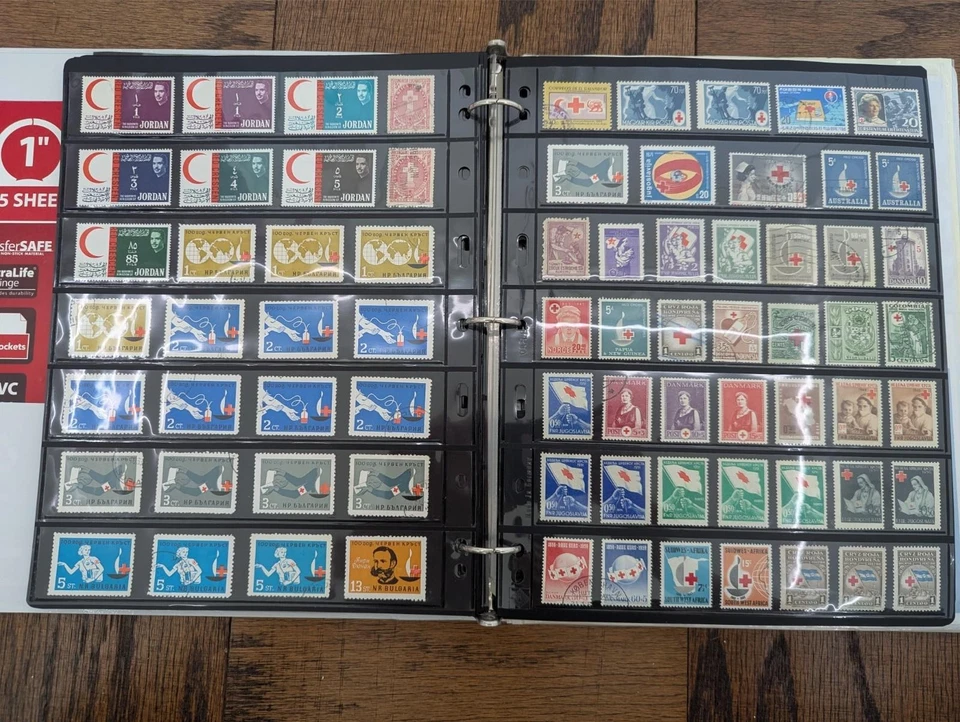 (Lot of 1399 Stamps) Red Cross World Postage Stamp Collection Album Lot - Image 4 of 4