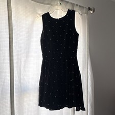 Heart Polka Dot Black and White Short Sleeveless Dress Size Small