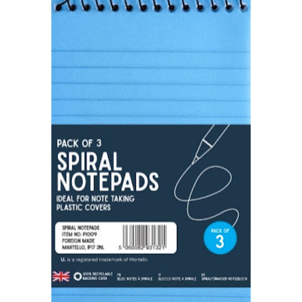 Pack of 3 6""x4"" 34 Sheets Spiral Note Pads - Image 3