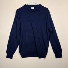 J.CREW Chunky Knit Crew Neck Sweater Navy Blue Pullover Men's Size Large L