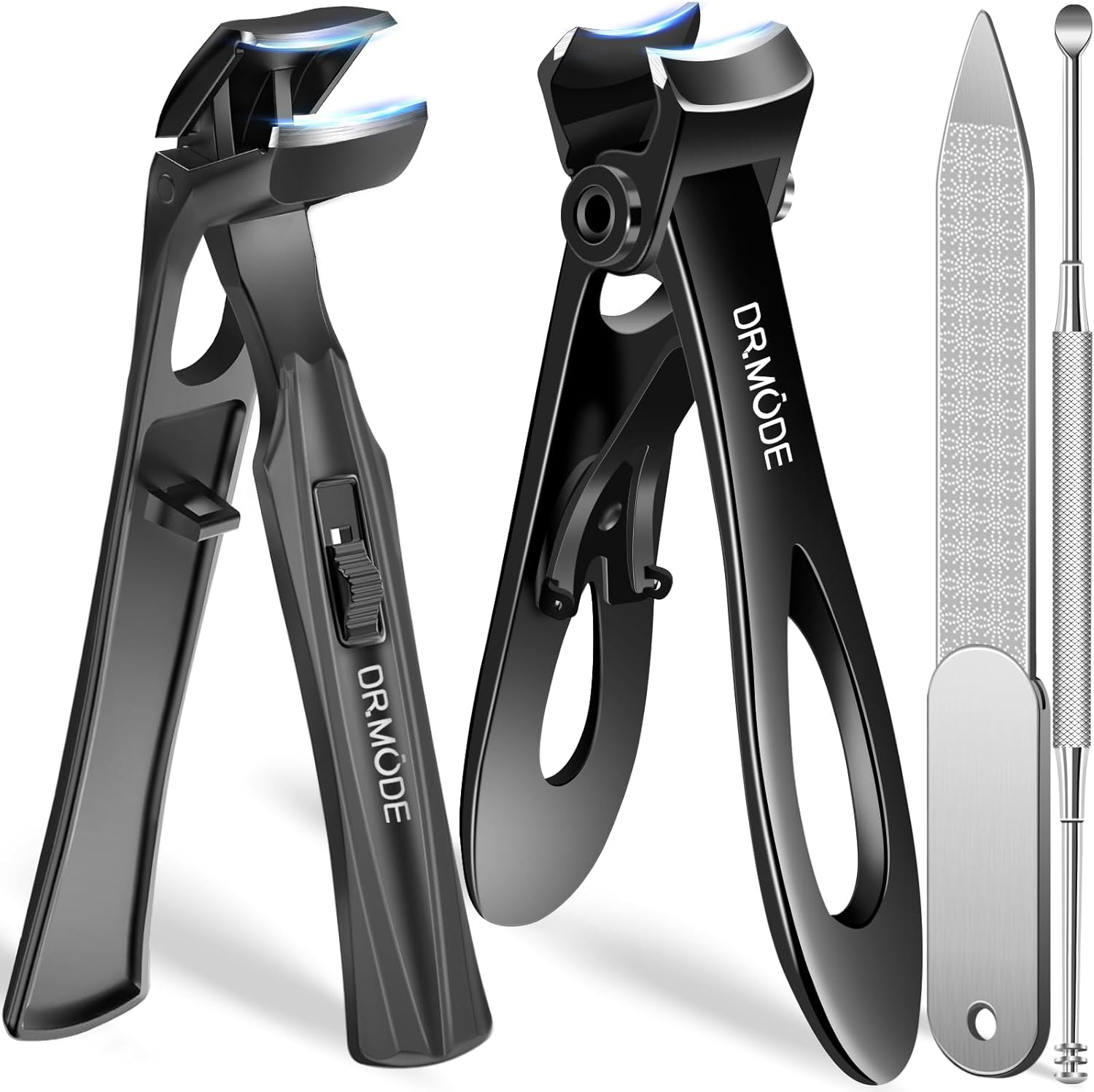 Toenail Clippers for Thick Nails Seniors, Angled Head Long Handled Black 