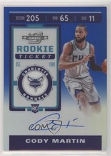 2019-20 Panini Contenders Optic Blue Prizm 8/49 Cody Martin #112 Auto 00ol