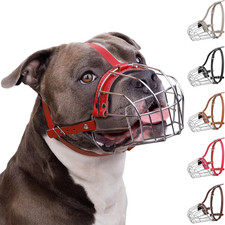 Pitbull Dog Muzzle Breathable Metal Basket for Large Dogs Amstaff Staffordshire