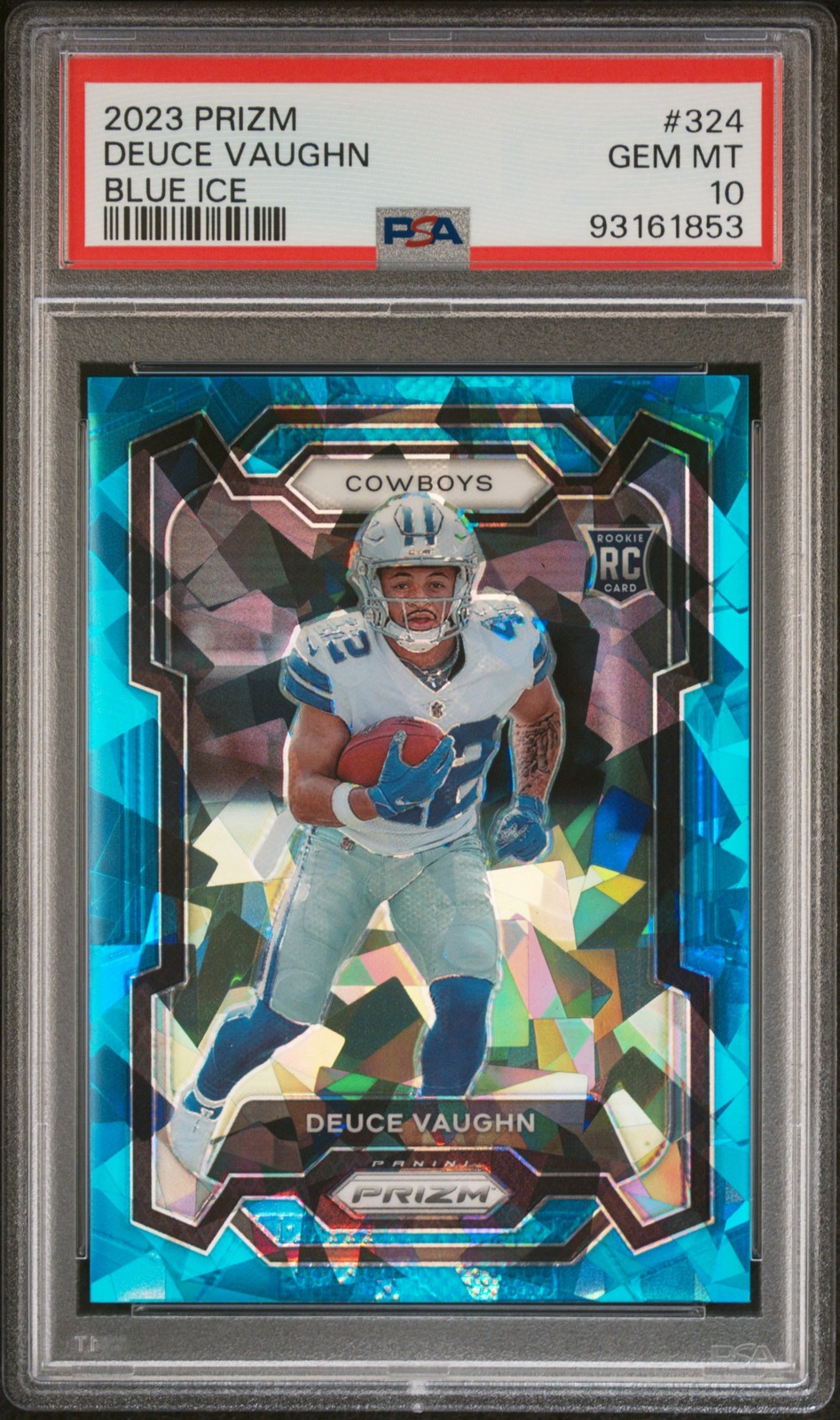 2023 PANINI PRIZM BLUE ICE #324 DEUCE VAUGHN 41/99 PSA 10
