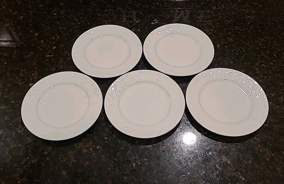 JUEGO (5) Platos de Pan Oneida PICNIC Off White 6 1/8". Tejido de cesta Foto 2 de 4