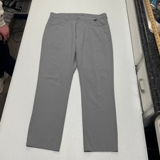 TravisMathew Mens Grey Performance Golf Pants 34x27 Straight Leg 5-Pocket
