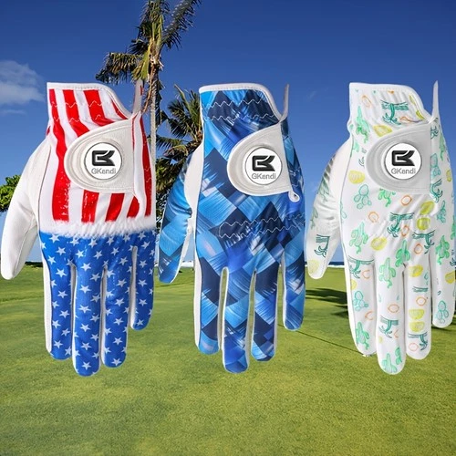 Golf Gloves Men Left Hand 3 Pack with Ball Marker & Breathable All Weather Grip