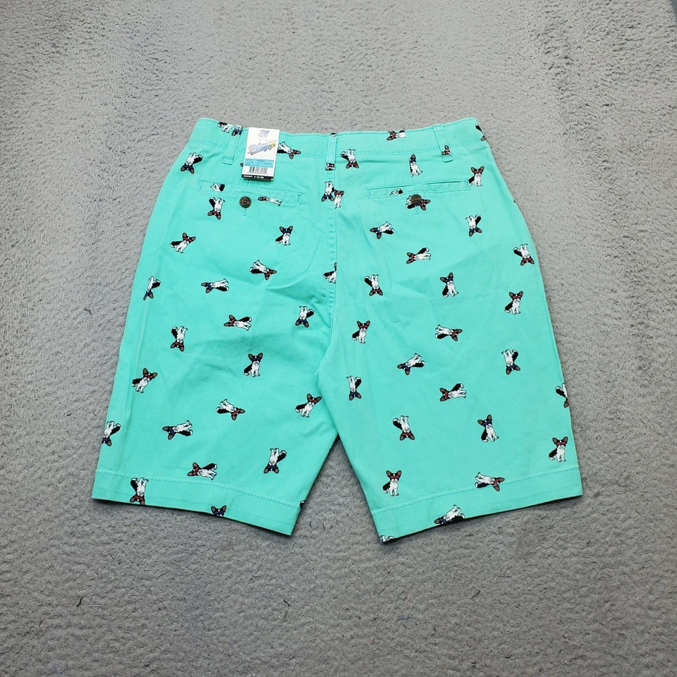 Plugg Chino Shorts Mens Size 31 Multi Stretch Bulldog Frenchie Print Flex Waist - Image 2 of 4