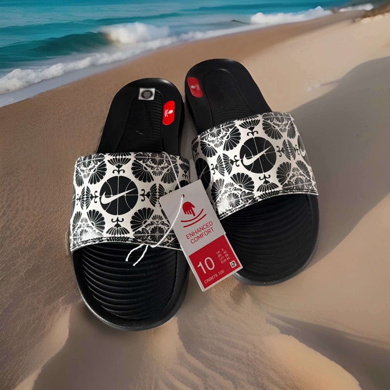Nike Men’s Size 10 Victori One Printed Slide Sandals. Multicolor. New with tags