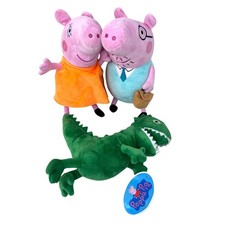 Peppa Pig Plush Lot of 3 Mom Dad Dinosaur Dine-Saw 12" Mixed Brands
