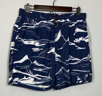Greyson Men's XL Lake Como Torch Swim Trunks Briefs Blue White Beach Vacation