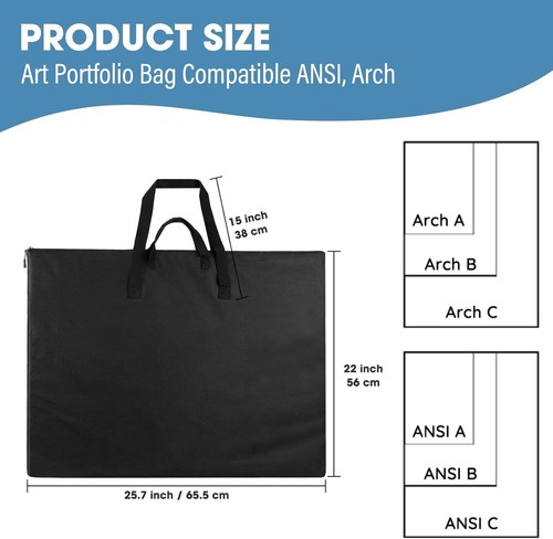 ZKOO Art Portfolio Bag, Case 18 X 24, 18 18*24in Black, Black  - Picture 2 of 9