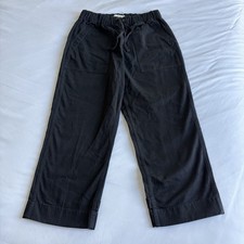 Buck Mason Herringbone Twill Pull On Fatigue Pants Drawstring Black Size Large