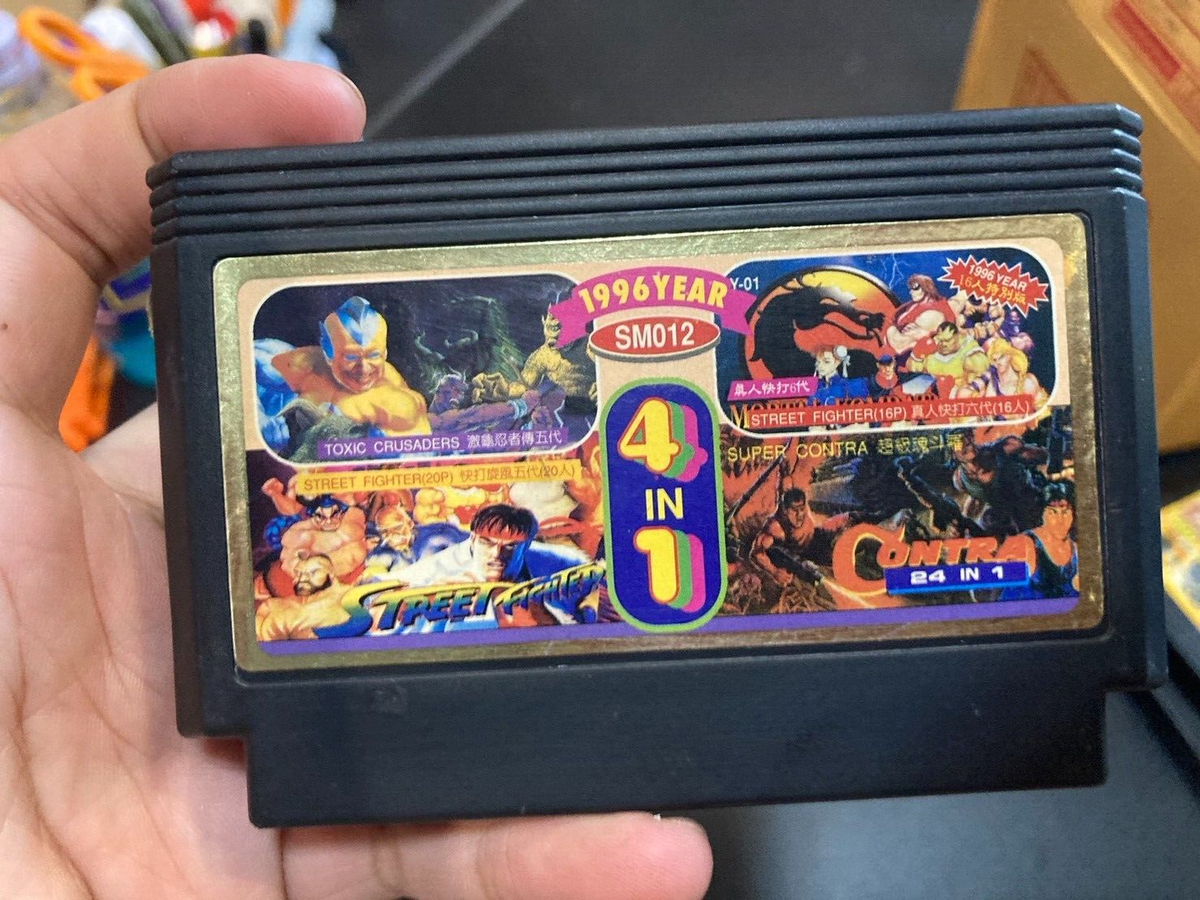 Famicom Game NES SM012 4in1 Addams Family,Street Fighter 16/20