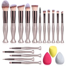 BS-MALL Stand Up Makeup Brushes 16pcs  with make up sponges