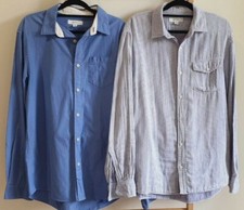 Country Road x 2 Men's Long Sleeve Button Up Dress Shirts Sz M