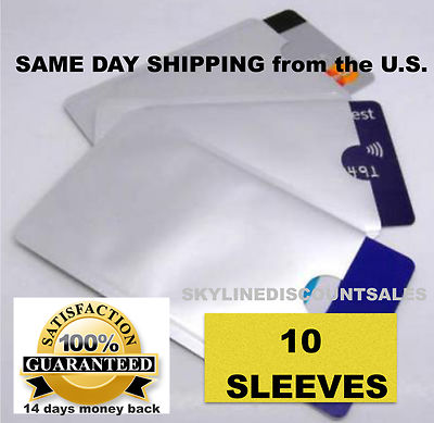 RFID Blocking Sleeve for Credit  Card - Aluminum NFC Protector Holder (10Pack)