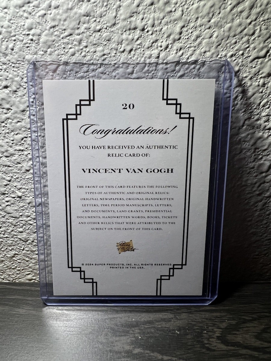 2024 PIECES OF THE PAST #20 VINCENT VAN GOGH AUTHENTIC RELIC | eBay