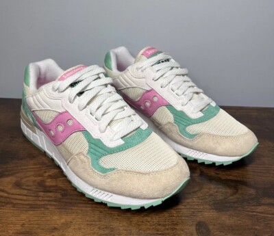 Saucony Shadow 5000 Shoe Mens Size 8 Beige Pink Green Retro Athletic Sneaker New