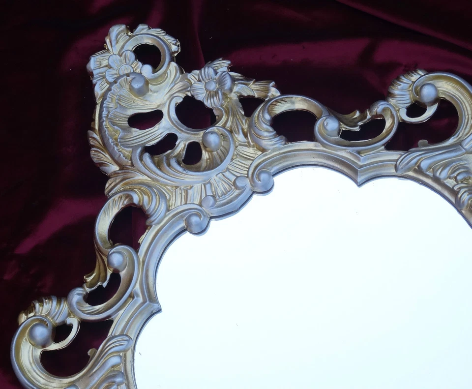 Exclusive Baroque Mirror Wall Mirror Repro ANTIQUE BAROQUE Gold Silver 50X76 New - Image 4 of 4