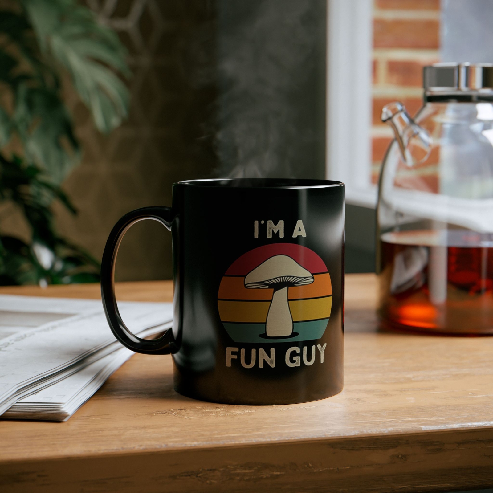 I'm a Fun Guy Mushroom Premium Black Coffee Mug