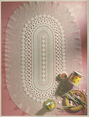 Epicure Oval Doily Crochet Pattern INSTRUCTIONS  Approx 55''x40''