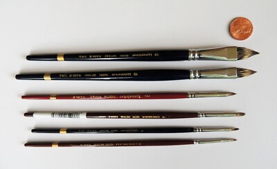 L5020 - Langnickel Royal Sable Short Handle Filbert 6 Piece Brush Set 