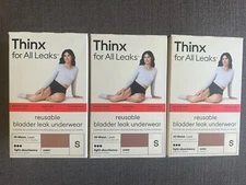 Lot Of 3 Thinx for All Leaks Hi Waist Incontinence Underwear Desert Rose Size S