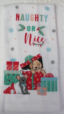 Kitchen Towel Naughty or Nice Theme 14''x24'' Cotton/Polyester Blend