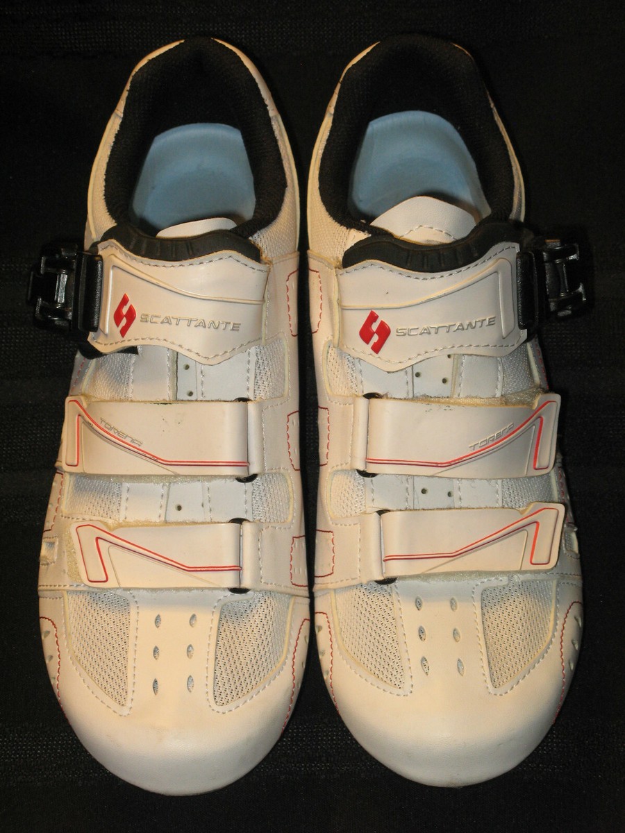 Chaussures Cyclisme Route Scattante Torena Femme – US 8.5 / EUR 40, Blanches, Fermeture Velcro Et Boucle