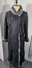 Carolina Herrera Lambskin Coat Uk 14-16 Original Shearling Fur Lined Trench
