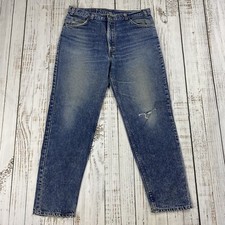 VTG 80S LEVIS JEANS SILVER TAB 550 USA MADE DARK WASH DENIM PANTS FADED 38X32