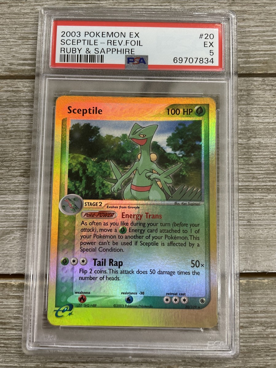 Graded PSA 5 2003 Pokemon Ex - Sceptile - Rev. Foil - Ruby