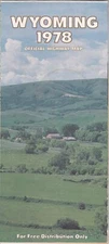 1978 Official State Issue Road Map Of Wyoming