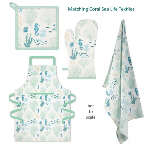 Guante/guante para horno Green Coral Sea Life Quality - PUBLICACIÓN RASTREADA con temática de costa - Imagen 1 de 3