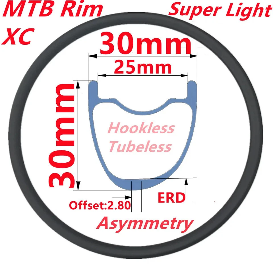 Bicicleta de Montaña 29/27.5er XC Carbono RiM Sin Agujeros de Montaje Llanta Sin Agujero Externo Llanta Foto 4 de 4