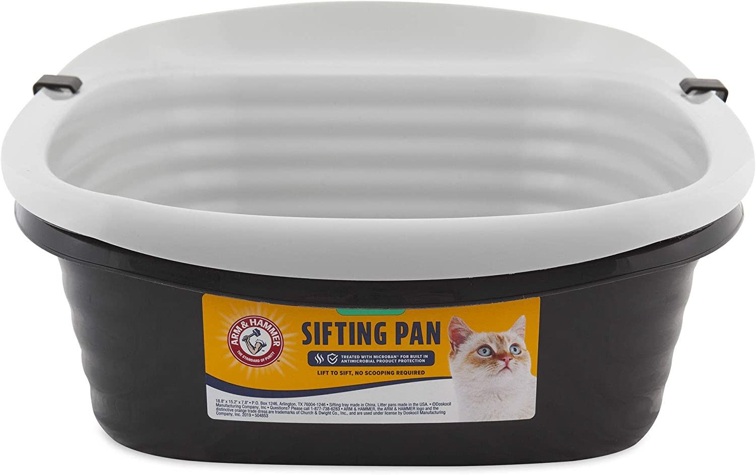 Petmate Arm & Hammer Large Sifting Litter Box with Microban for Odor Control (Sc