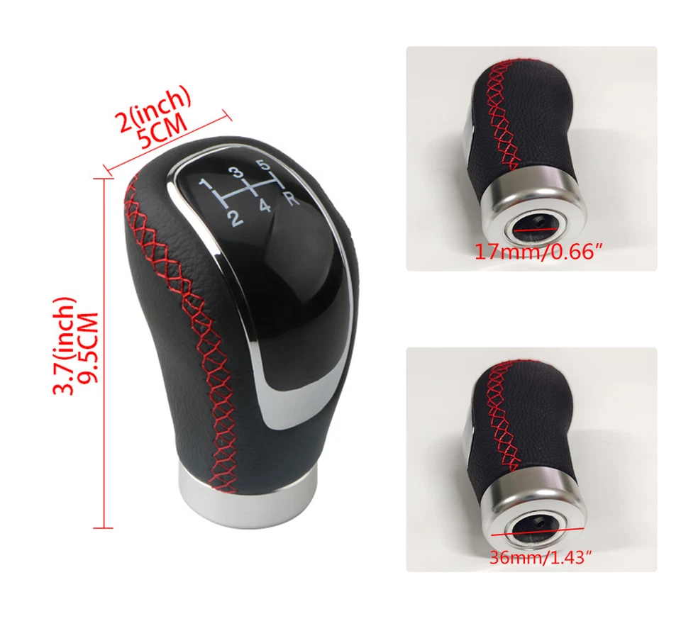 Botão de câmbio manual de carro 5/6 velocidades alavanca de câmbio cabeça com tampa 3x - Imagem 2 de 4