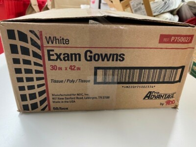 White Exam Gowns 30in x 42in 